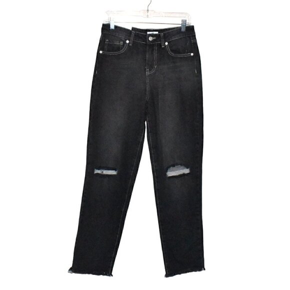 BP Be Responsible Ripped High Waist Mom Denim Jeans Vintage Black Size 28 - Picture 1 of 15
